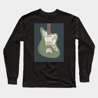 Antique Olive Jag Guitar Long Sleeve T-Shirt